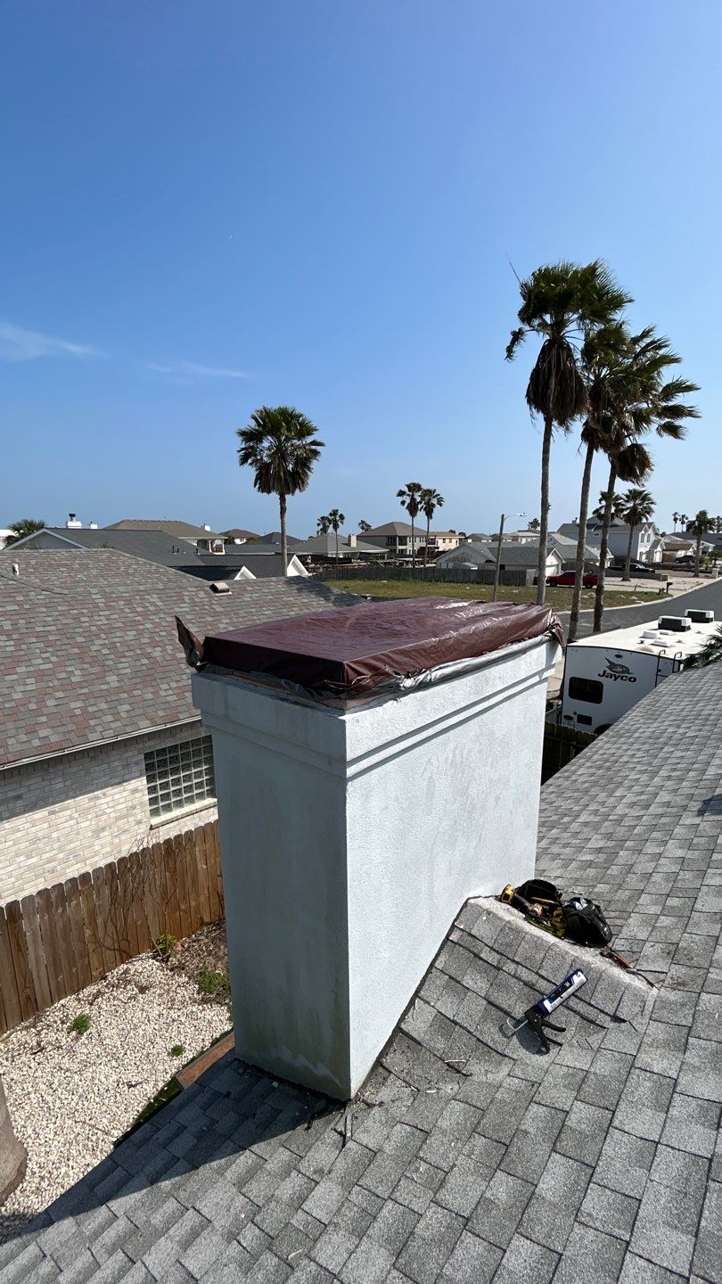 Residential Roofing Repair using Galvanized Chimney Cap & Chase by Lighthouse Roofing