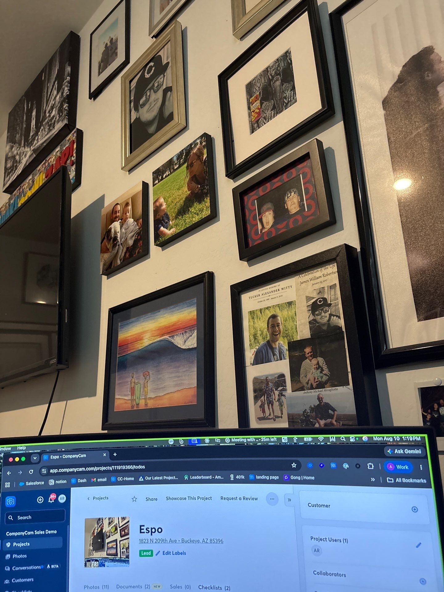 Custom Living Room Gallery Wall and Media Installation in Buckeye by CompanyCam Sales Demo