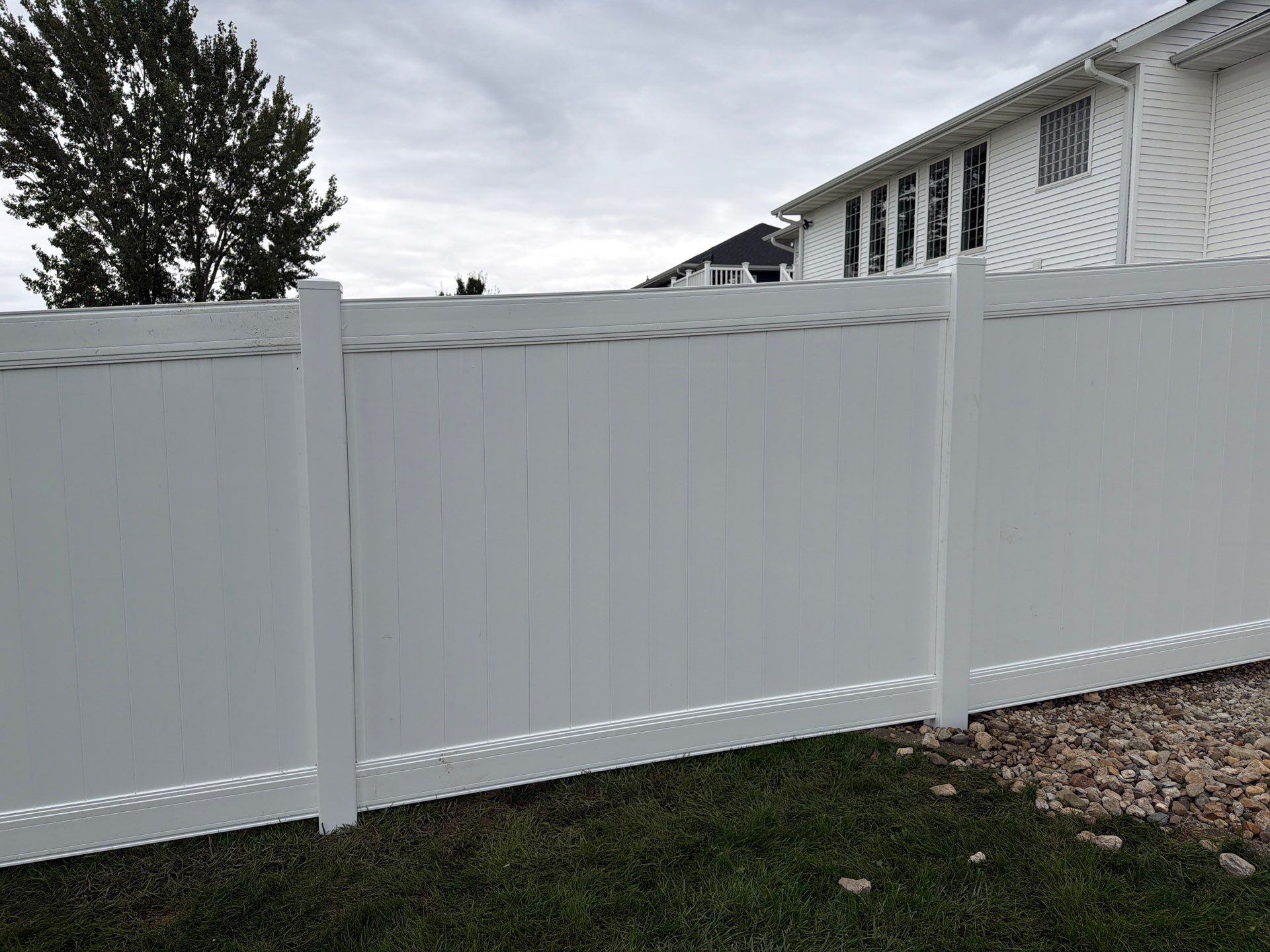 Residential Vinyl Privacy Fence Installation in Urbana by Perfect Picket Fence and Stain
