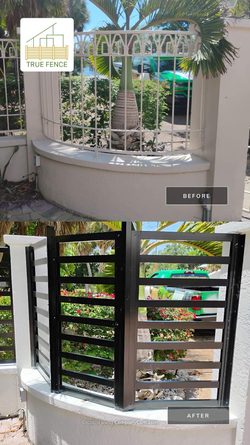 Custom Aluminum Horizontal Slat Fencing and Decorative Gates in Siesta Key by True Fence LLC