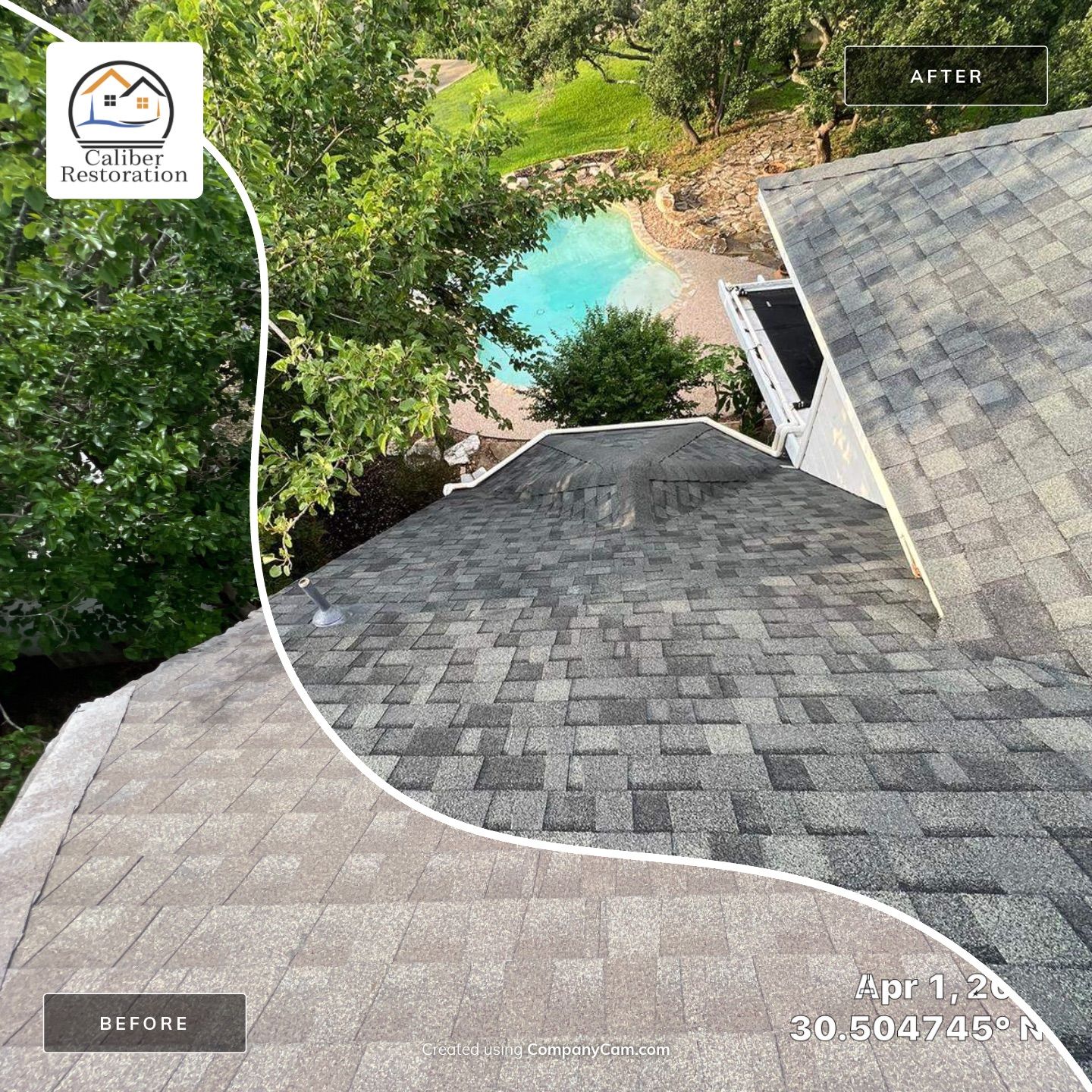Full Residential Roof Replacement and Architectural Shingle Installation in Austin by Caliber Restoration LLC