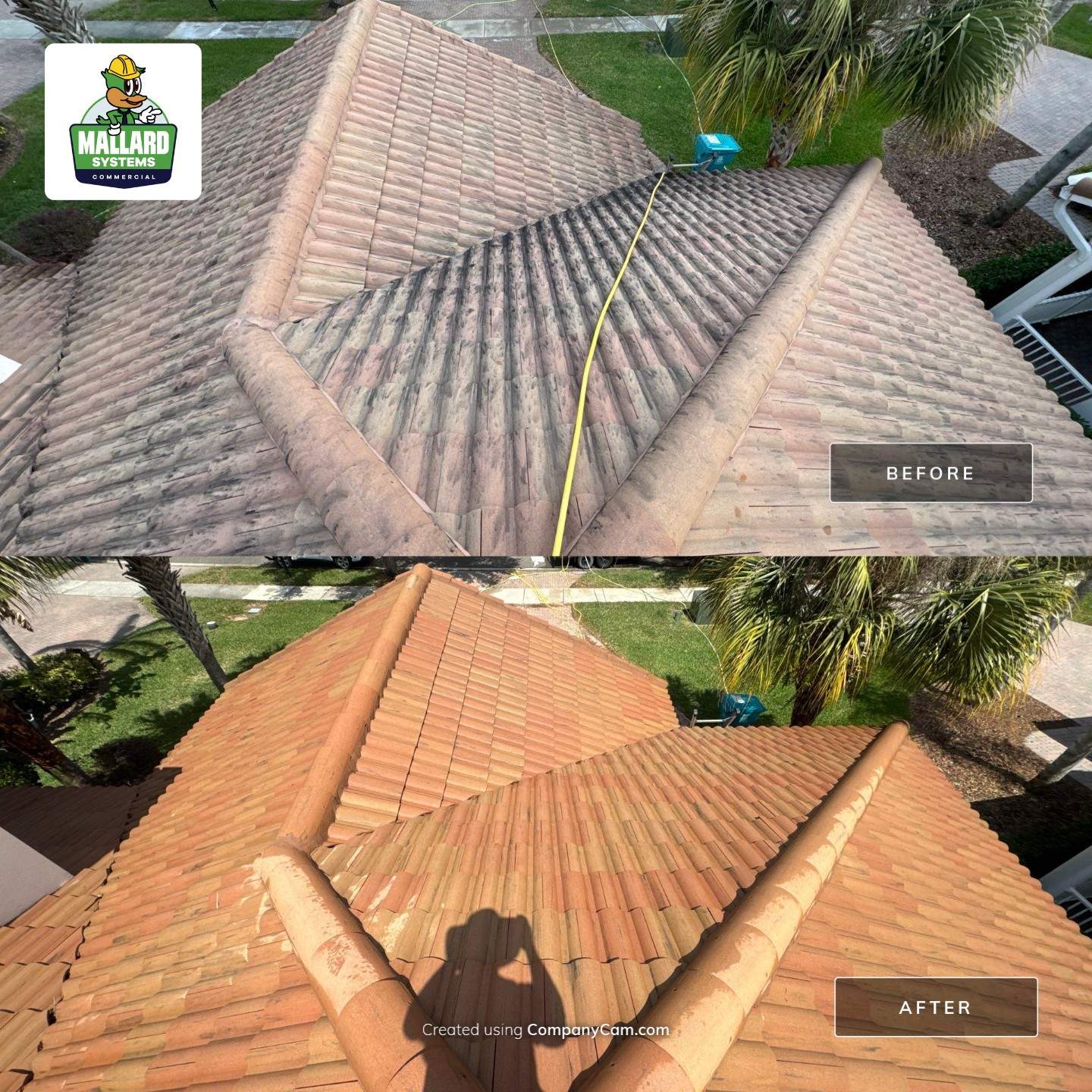 Barrel Tile Roof & Paver Driveway Cleaning by Mallard Systems