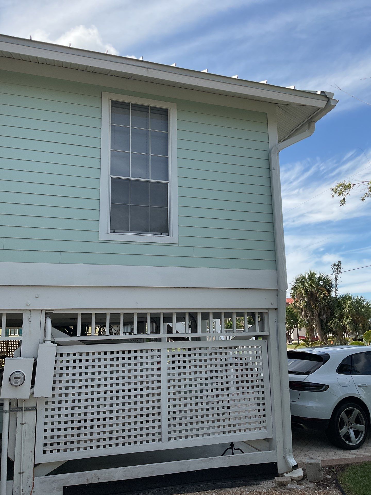 3x4 elbow Downspouts in Sanibel FL by Gutter Professors