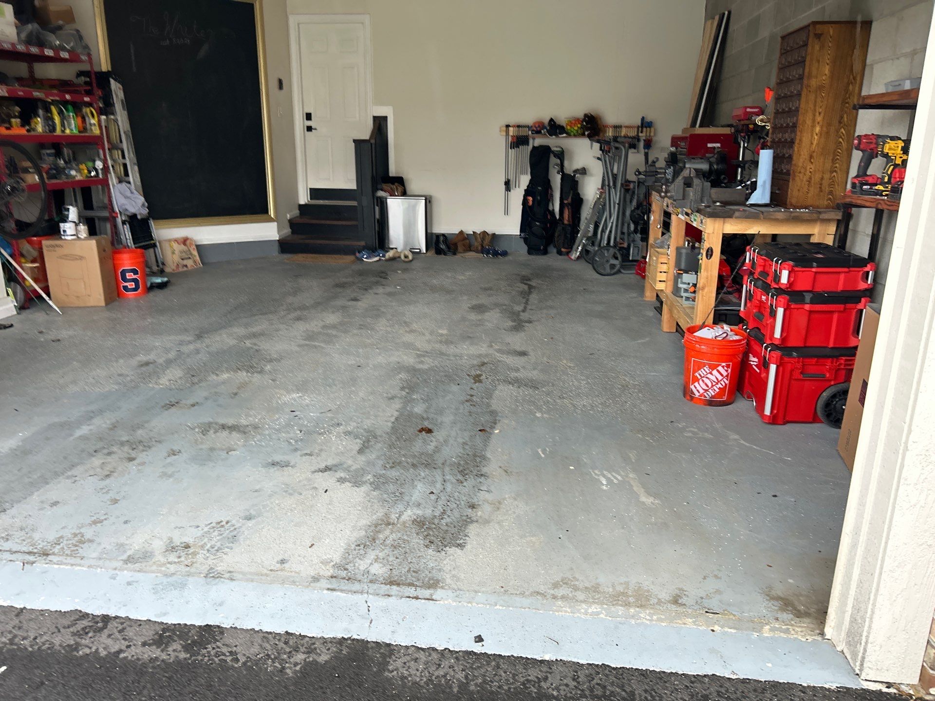 Silverado garage floor coating  by NG Masonry & Construction LLC