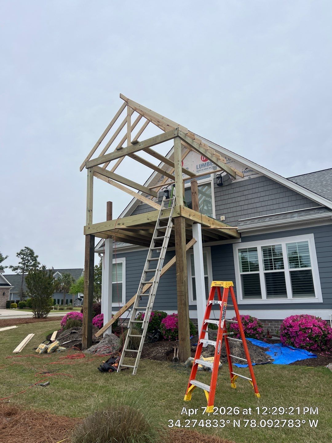 Two-Story Deck & Elevated Porch Construction - Enclosed Porch -Local General Contractor Leland, NC by RGR Construction and Roofing, LLC
