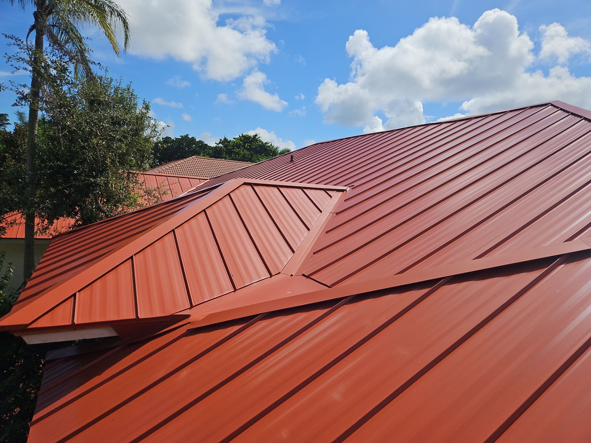 Residential Roofing Installation using 1" Nail strip metal roof by BLUES BROTHERS ROOFING