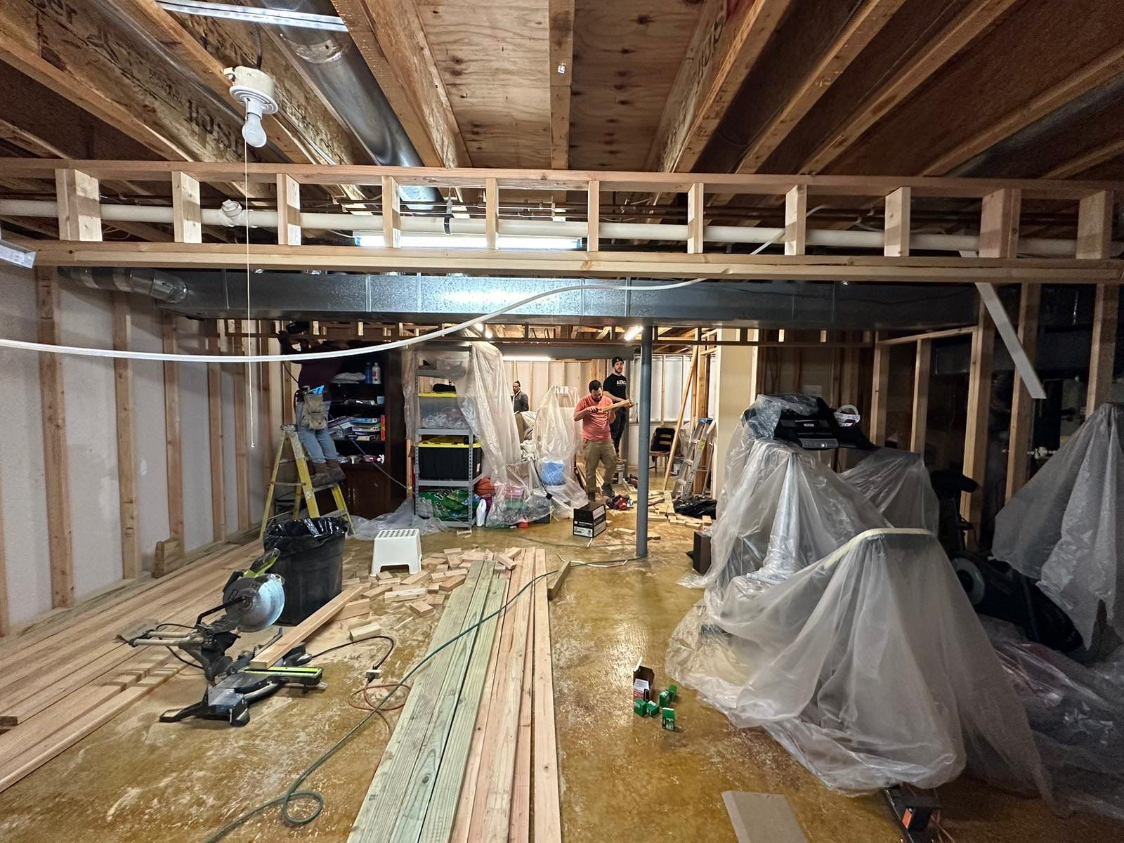 Basement Remodel using Wood by Home Concepts Construction