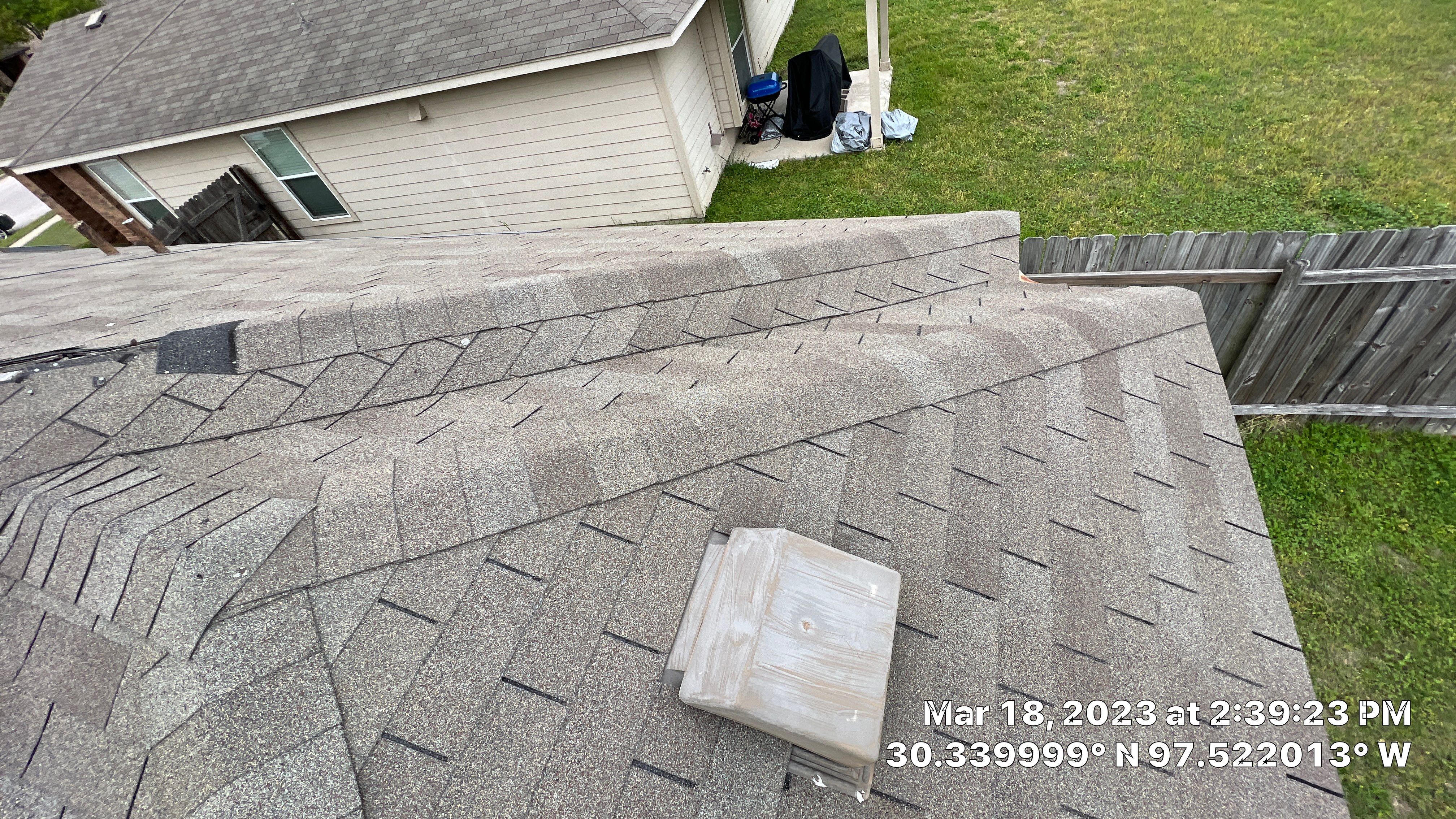 Asphalt Shingle Roof Replacement and Wind Damage Restoration in Manor by Caliber Restoration LLC