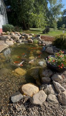 NEW 13’x18’x3' koi pond with 8' waterfall and lots of extra features