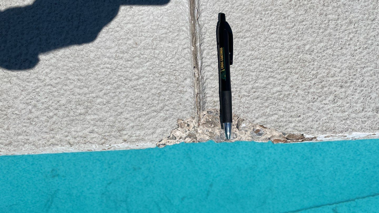 Pool Deck Transformation using Slate Stone by Croc Coatings, LLC
