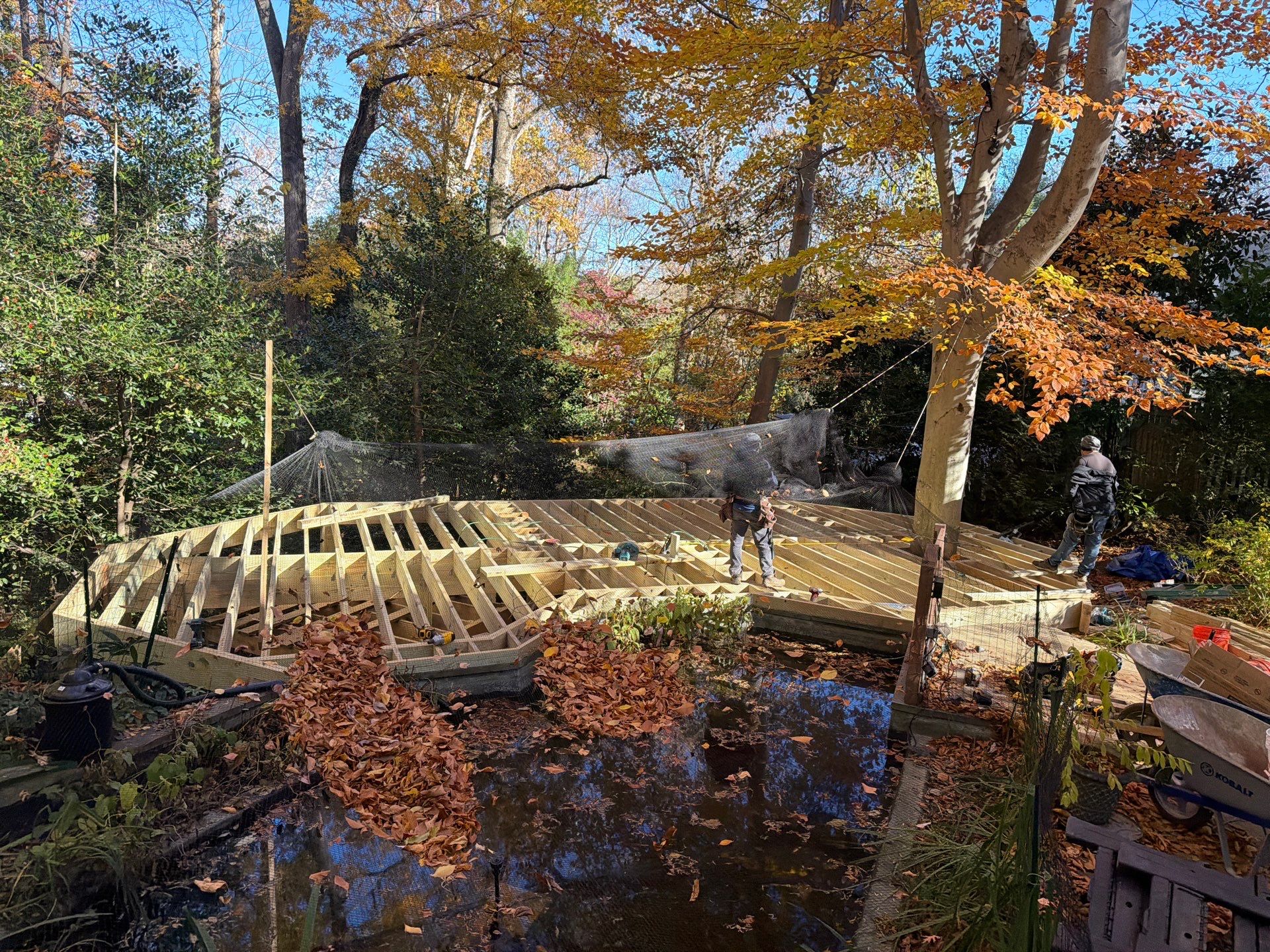 Custom Composite Deck Replacement with Geometric Railing in Bethesda, MD by Jakari Restoration & Construction LLC