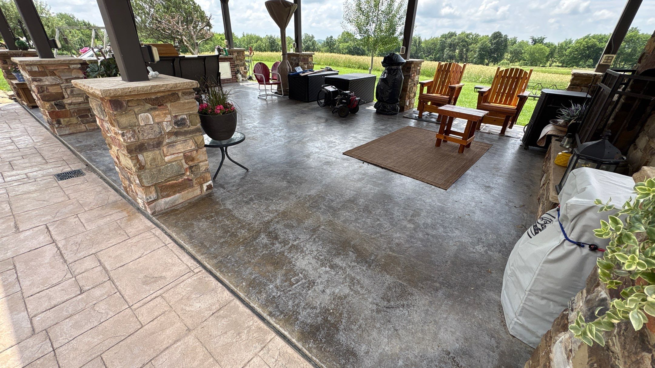 Custom Back Patio Resurface - Kearney, MO by Big Red Decorative Concrete, LLC