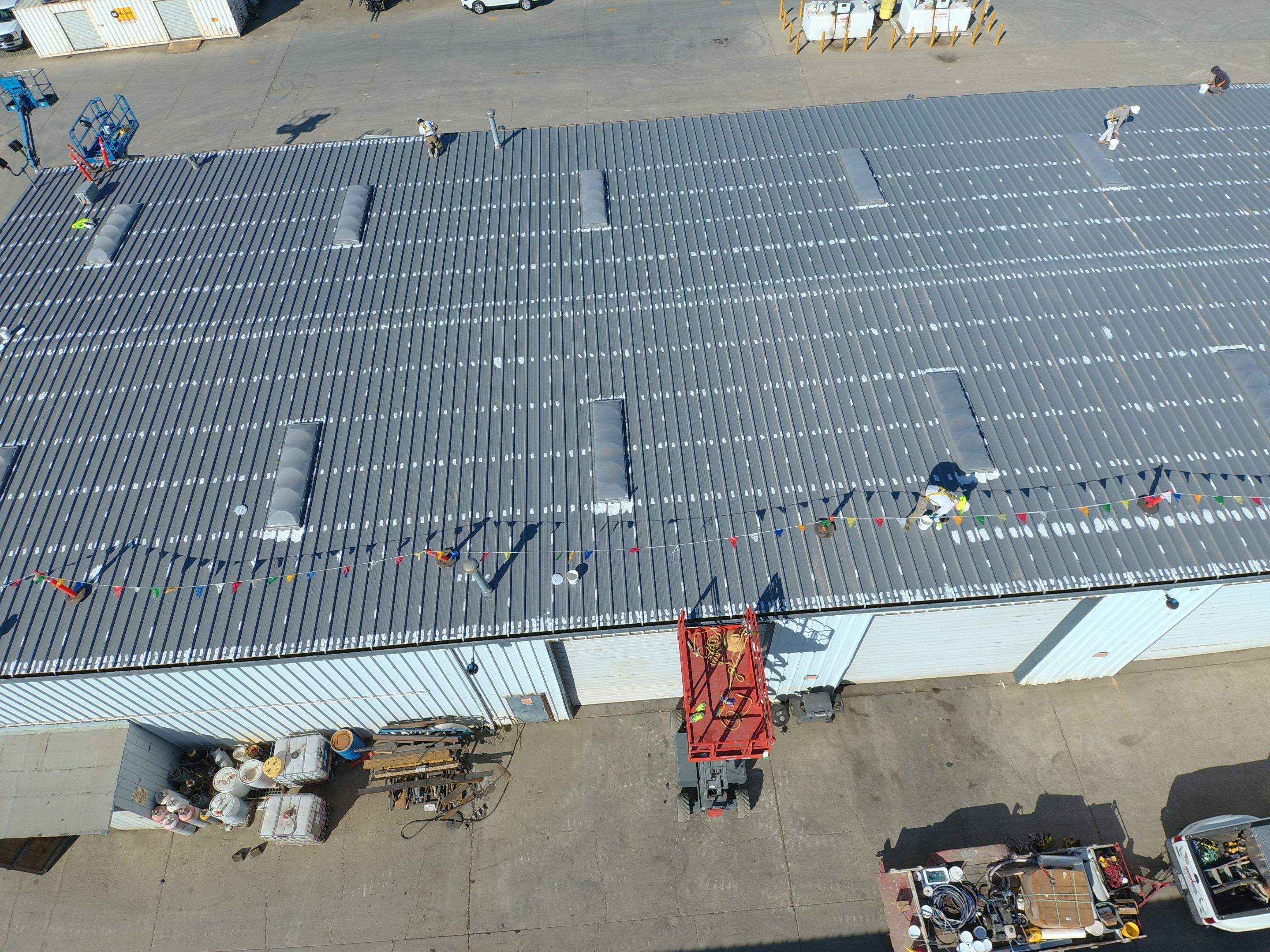 MR Roofing system using Conklin Benchmark/PUMA XL fabric and coating by Straight Edge Roofing Inc