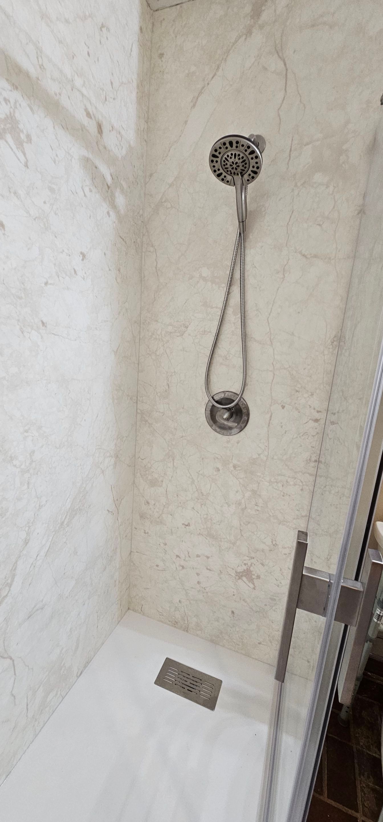 Sentrel Shower with window and ADA chair / ADA grab bar by Academy Construction