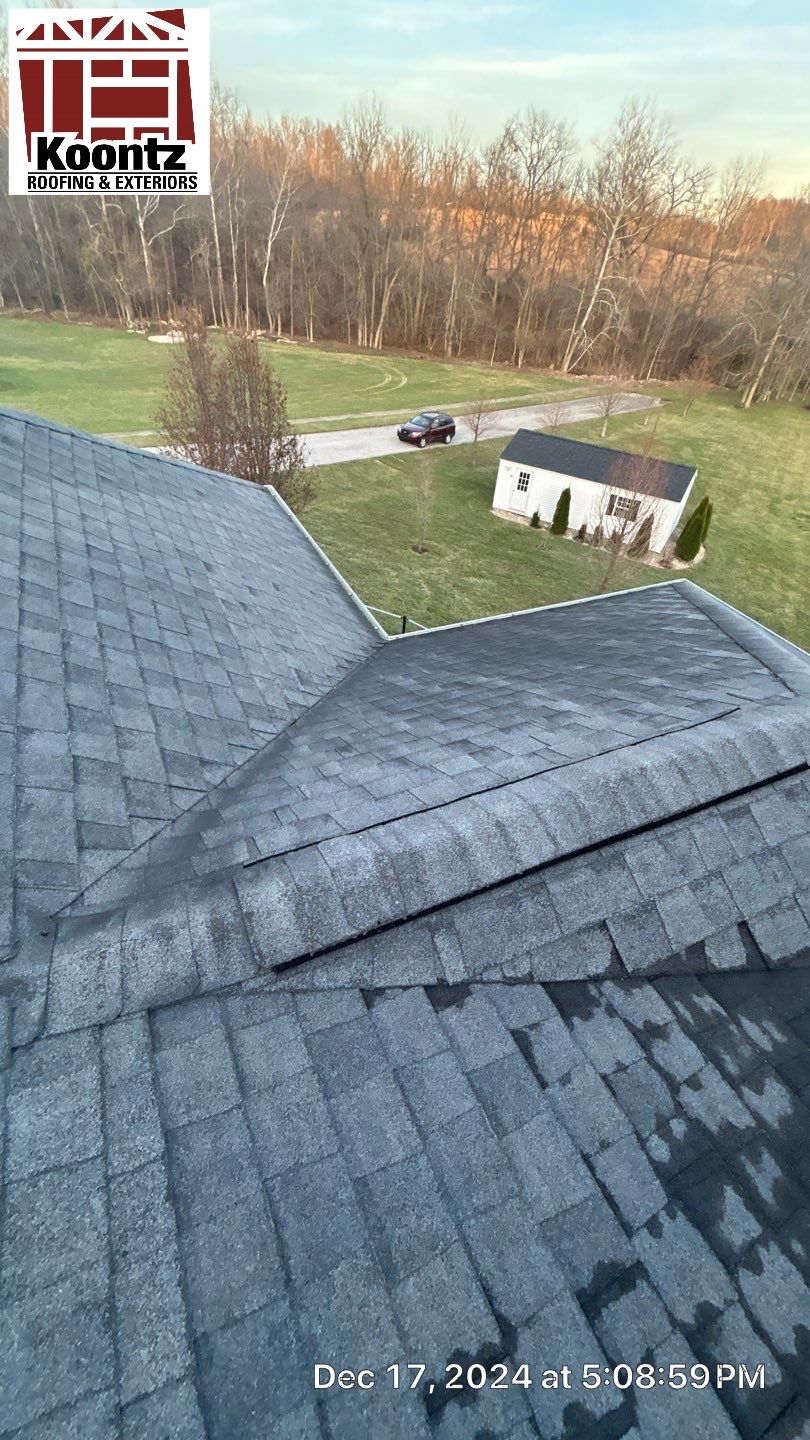 Residential Roofing Installation using Malarkey Vista AR Shingles (Black Oak) by Koontz Construction