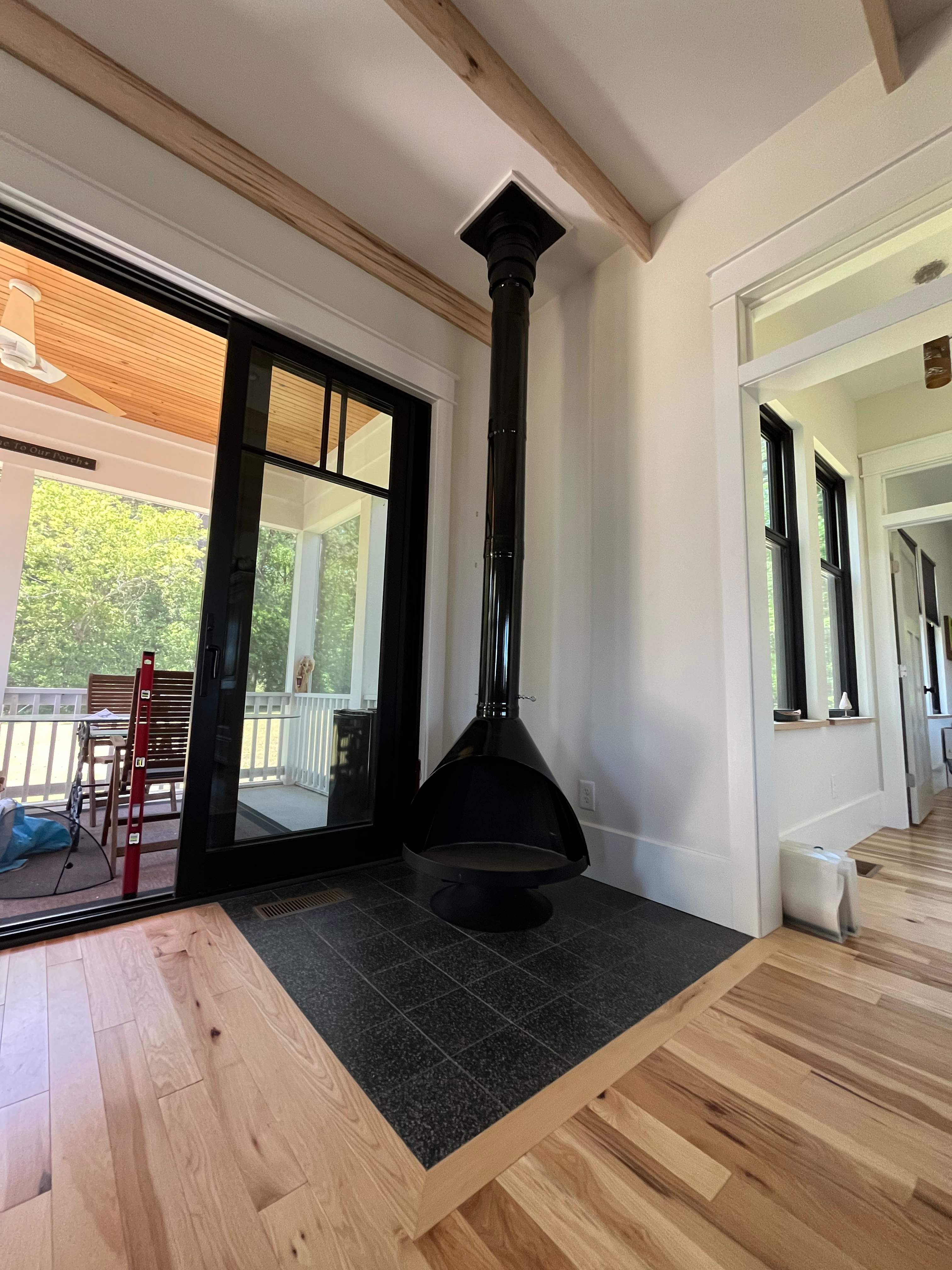 Rare Wood Fireplace and Hearth Pad by Premier Chimney and Roofing