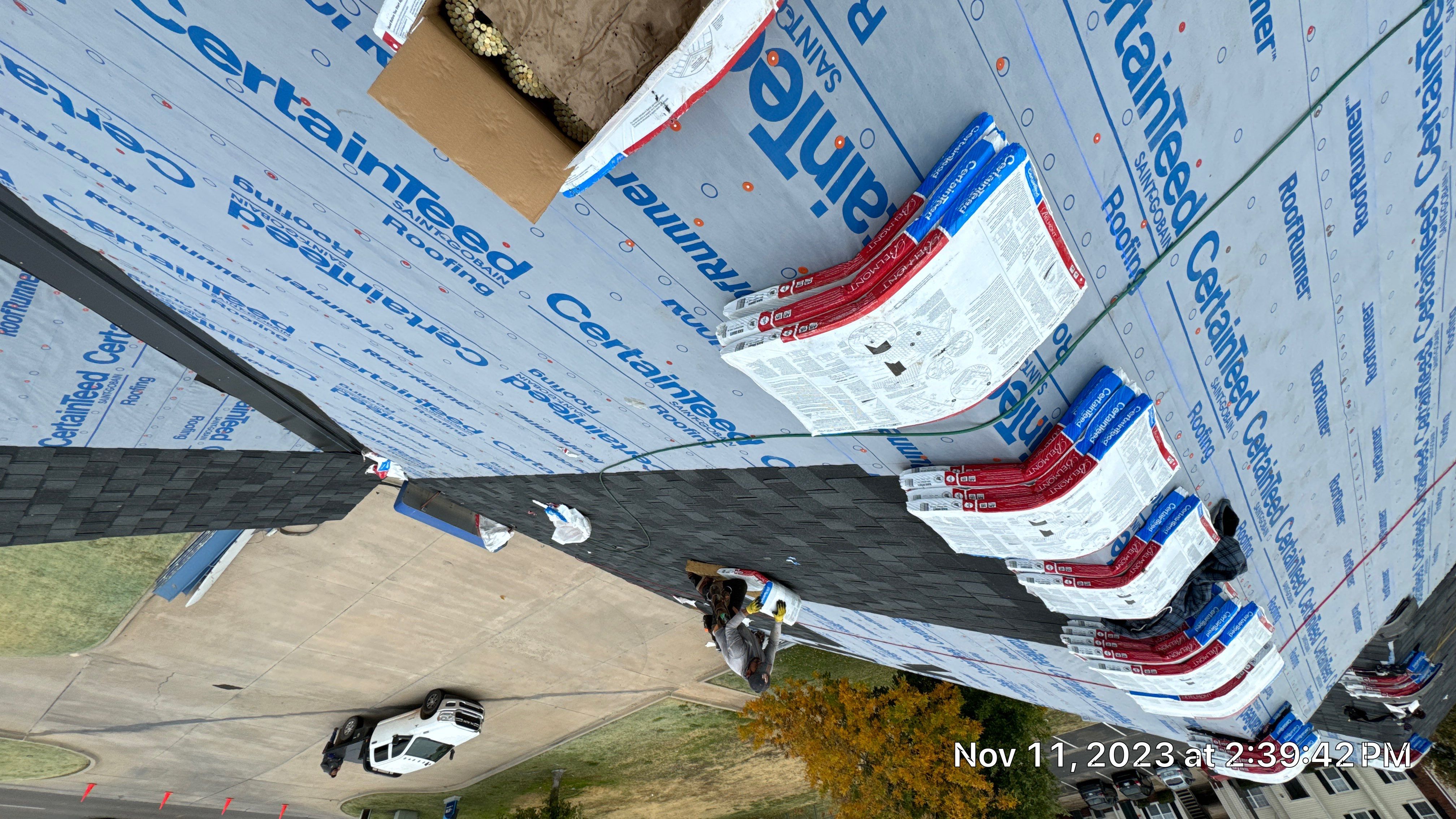 Commercial Roofing Installation using Certainteed Belmont IR by Castillo Roofing