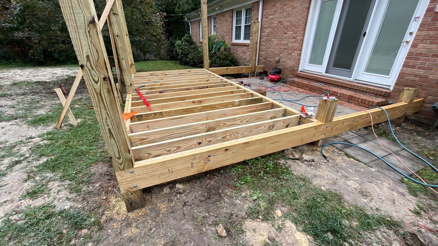 Porch Build using Trex Decking by Midlands Roofing & Exteriors