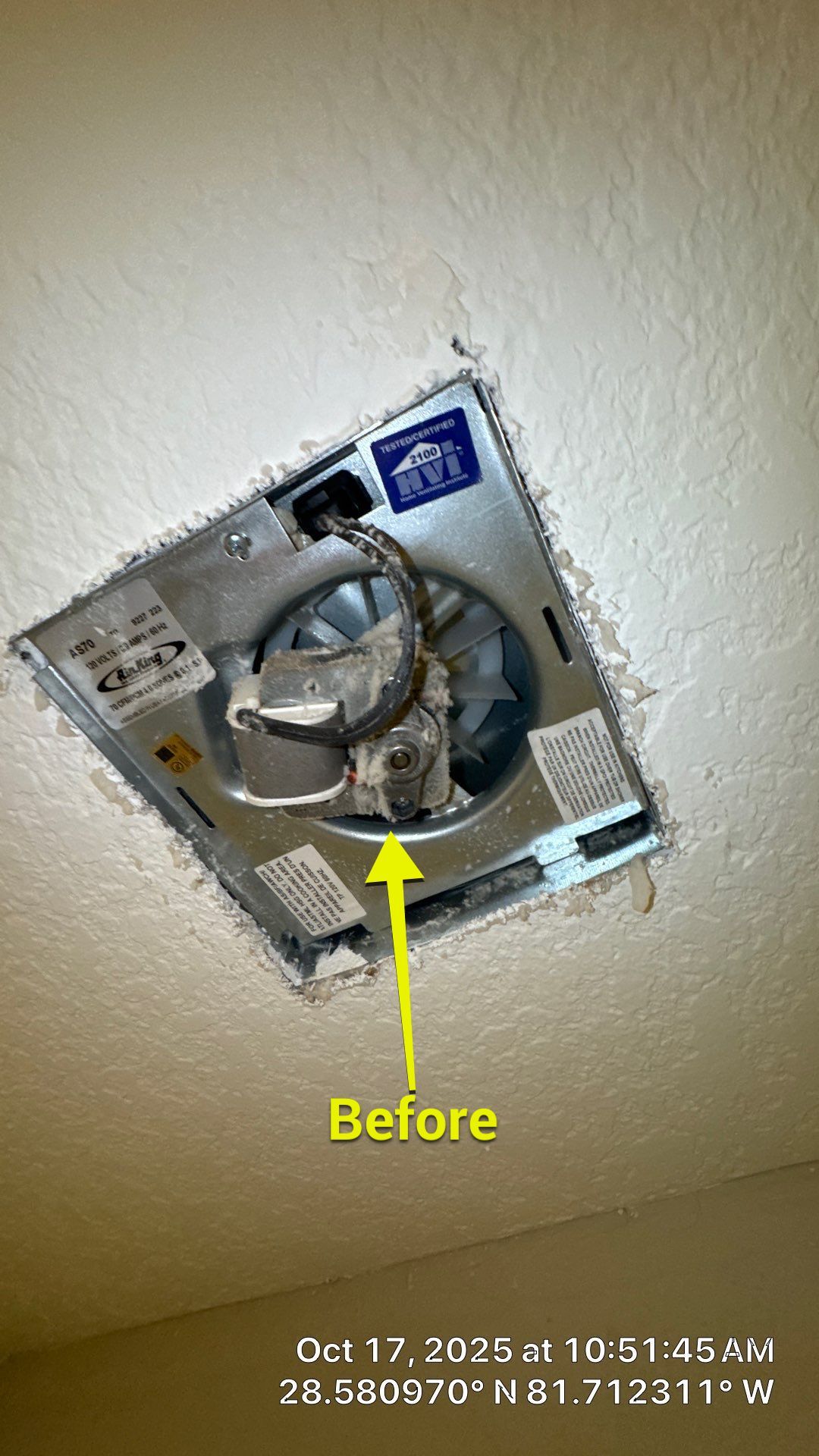 Dryer Vent and Bathroom Exhaust Fan Cleaning in Clermont by Hygienic Air, Inc