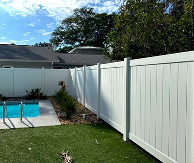Vinyl Fence Installation using 6Ft White Vinyl Privacy Fence