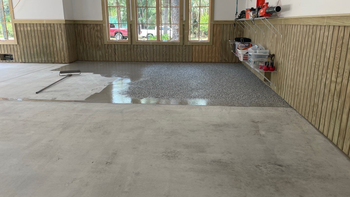 Garage TransFLOORmation using Domino by Innovative Concrete Coatings 