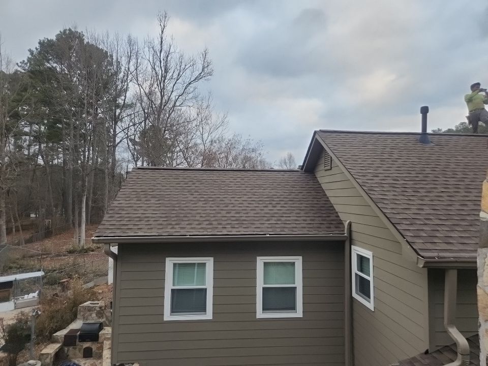 Roof replaced through insurance installation GAF Barkwood by Georgia Roof Advisors