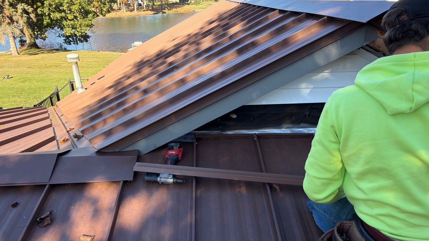 Roof Replacement using MS Standing Seam Roof Western Rust by 180 Contractors