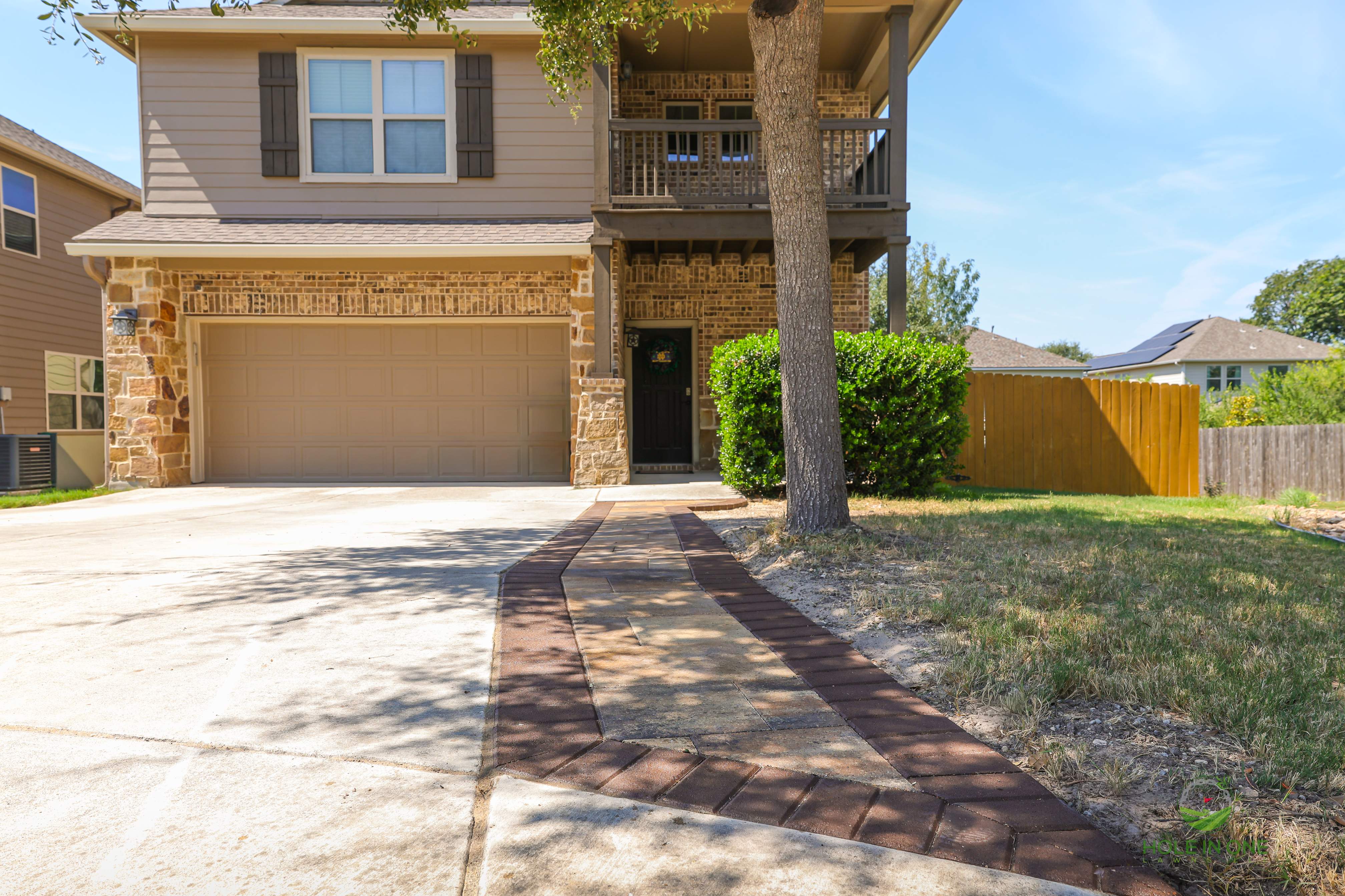 Trex Pool Deck & Belgard Paver Walkway | Coolcrest, San Antonio TX by Hole In One Lawns, LLC