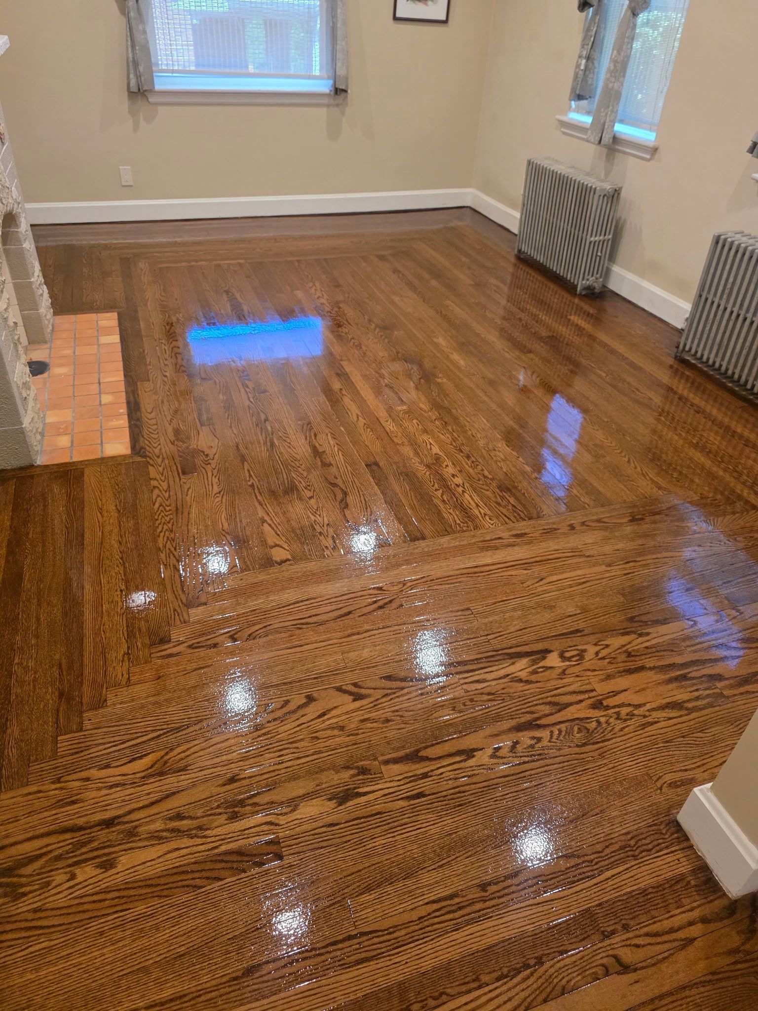 Custom Hardwood Floor Sanding and Dark Stain Refinishing in Fort Mitchell by Footprints Floors Kentucky