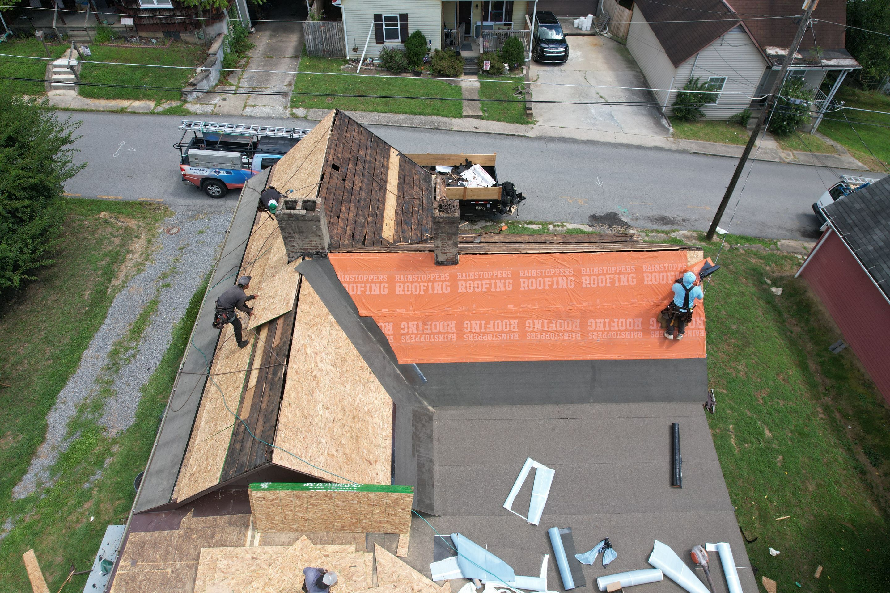 Residential Roofing Installation using GAF Timberline HDZ Weathered Wood by Rainstoppers Roofing