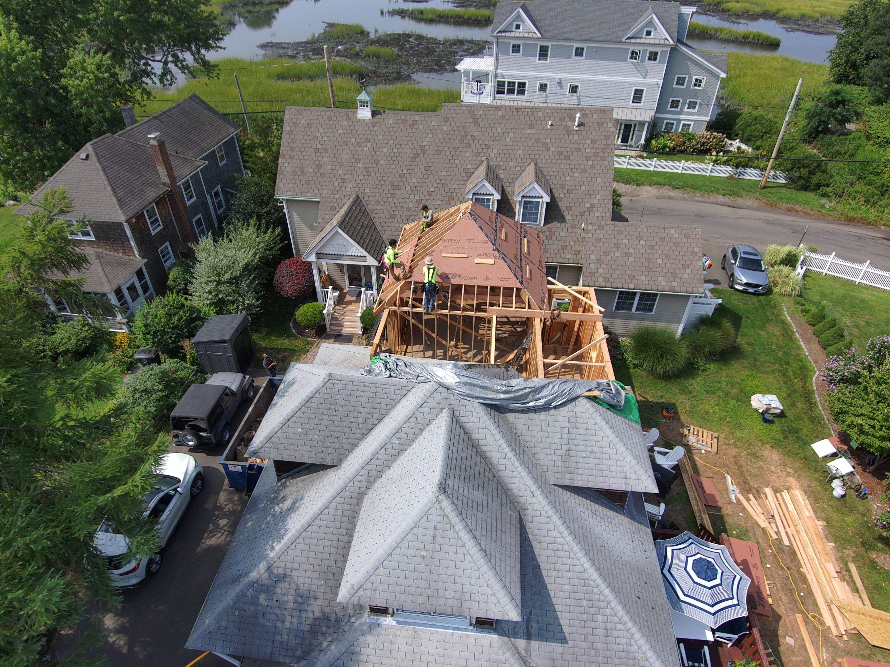 Residential Roofing Installation using Owens Corning TruDefinition Duration - Estate Gray & Flagstone Cedar Impressions by A Plus Exterior