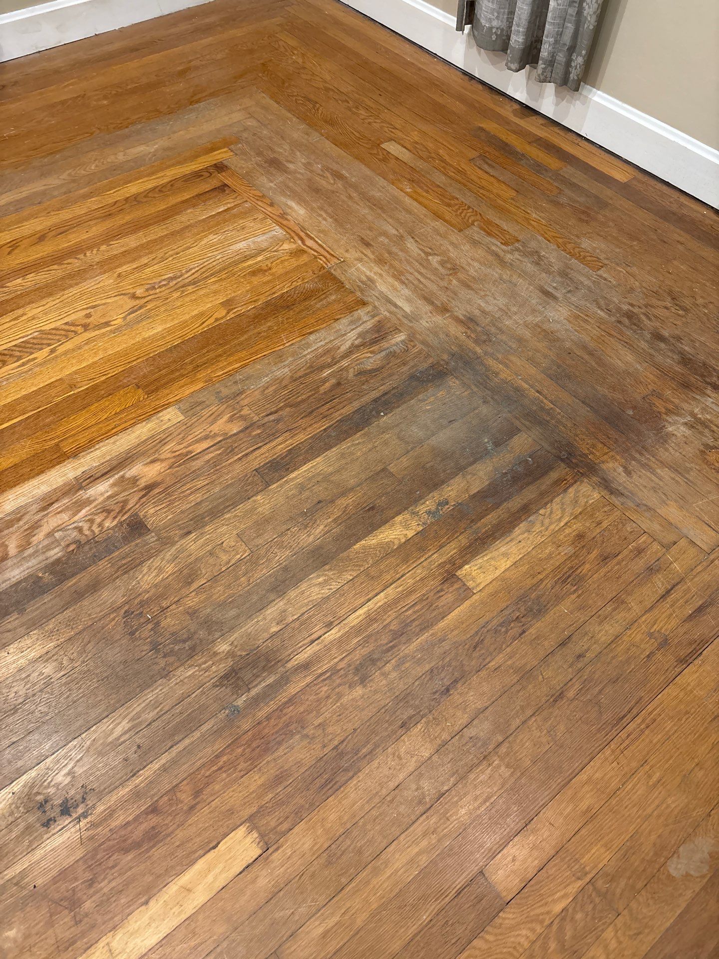 Custom Hardwood Floor Sanding and Dark Stain Refinishing in Fort Mitchell by Footprints Floors Kentucky