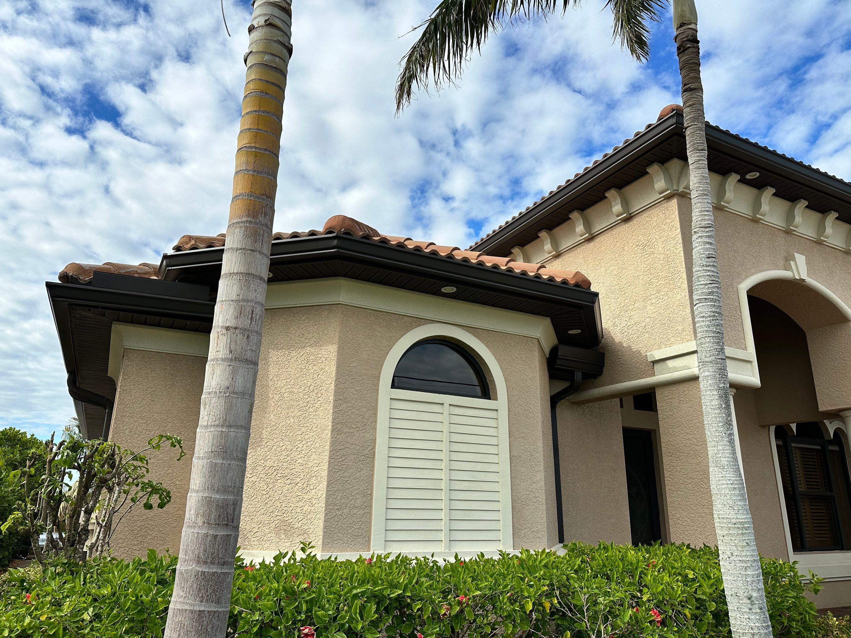 Bronze Downspout Installation in Cape Coral FL by Gutter Professors