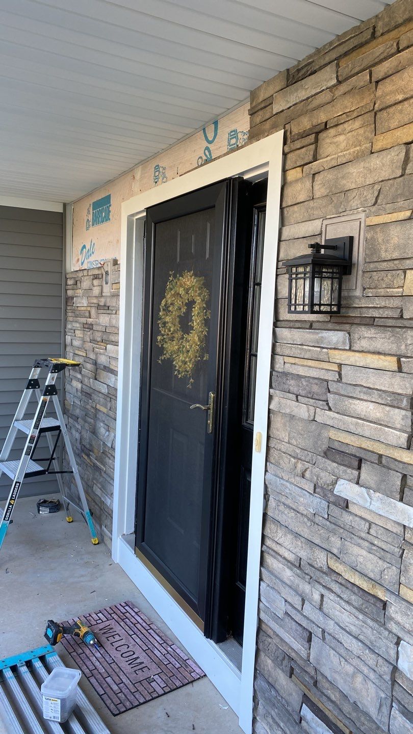 Siding Installation using Certainteed Monogram Charcoal gray and Owens Corning Versetta Stone Sterling by A Plus Exterior