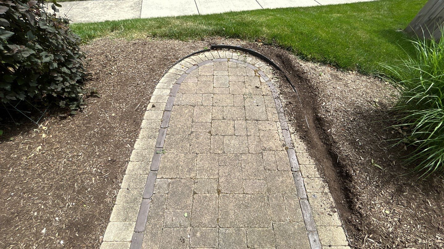 Brick paver clean, sand and seal.  using Polysweep polymeric sand by Northern Power Washing LLC.