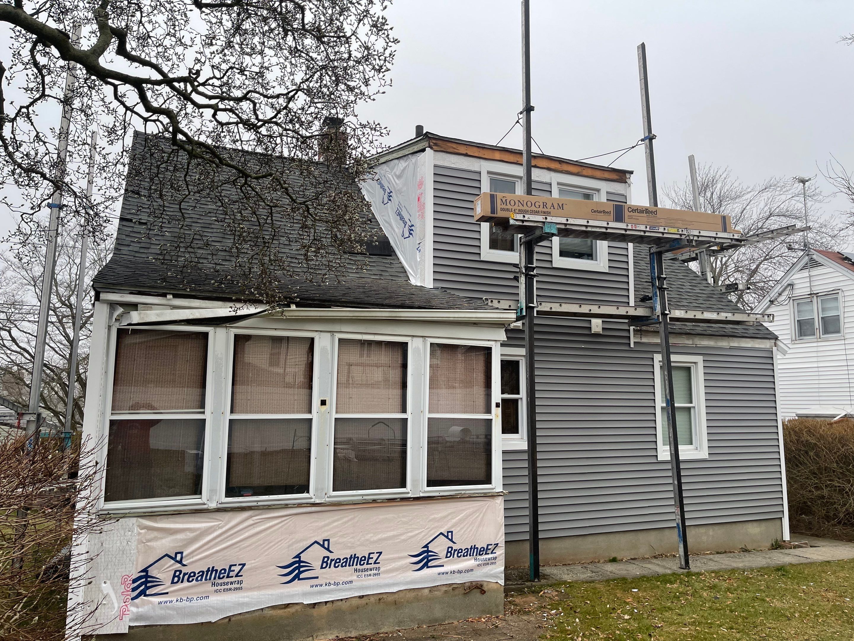 Siding Installation using Certainteed Monogram Charcoal Gray by A Plus Exterior