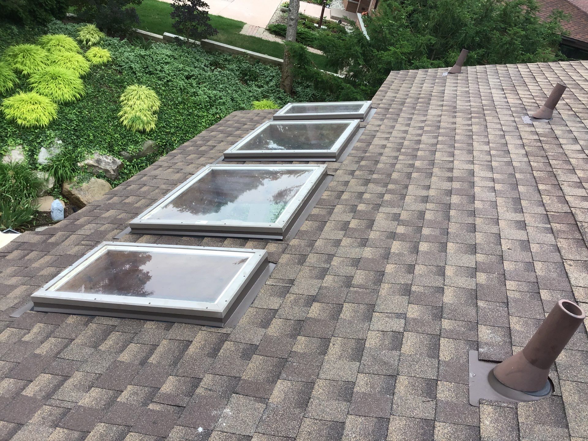 Velux Skylights, GAF Roofing, Front Porch Overhang by Northwest Construction 