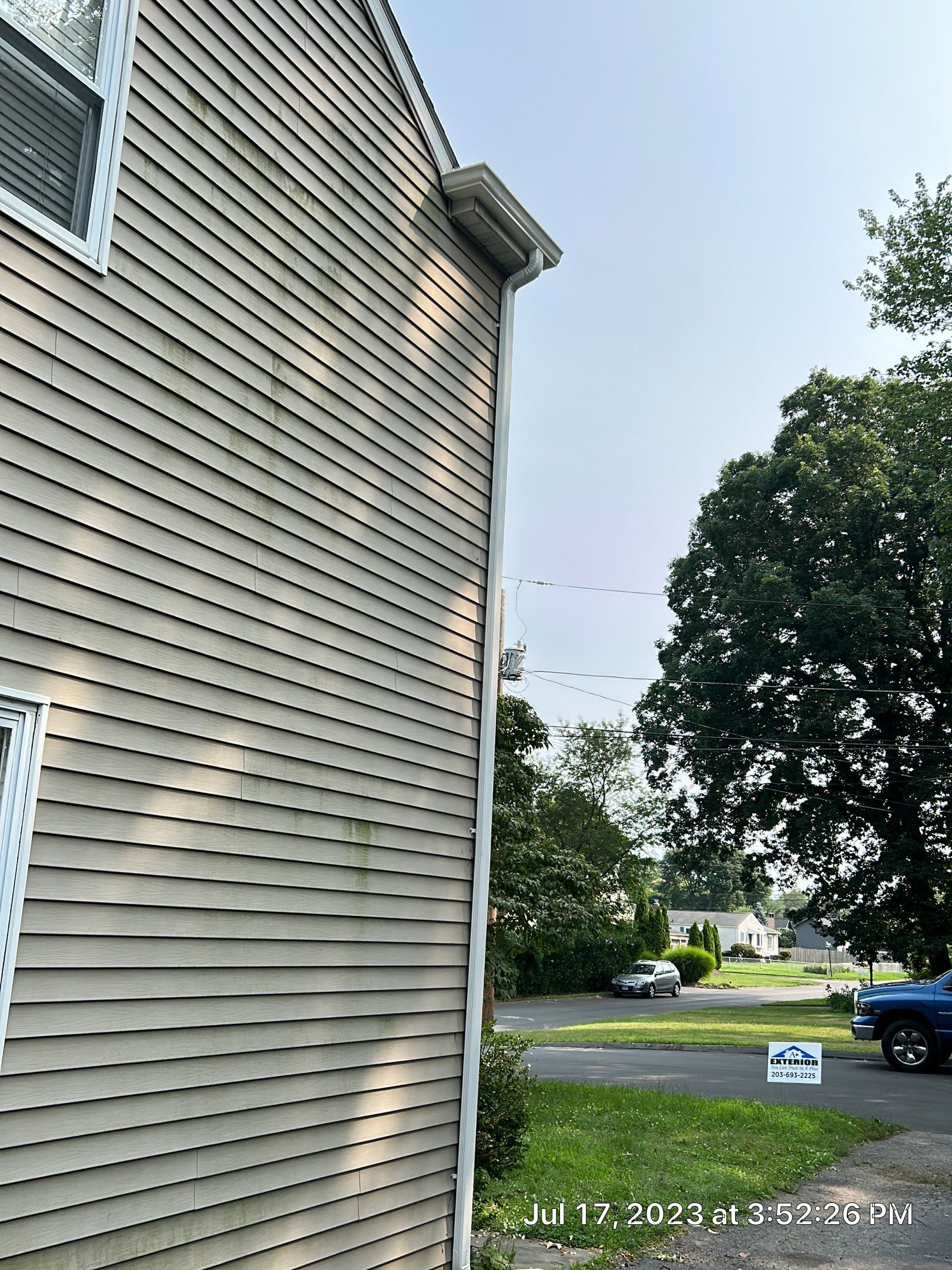 Gutter Installation using 5k White gutters by A Plus Exterior