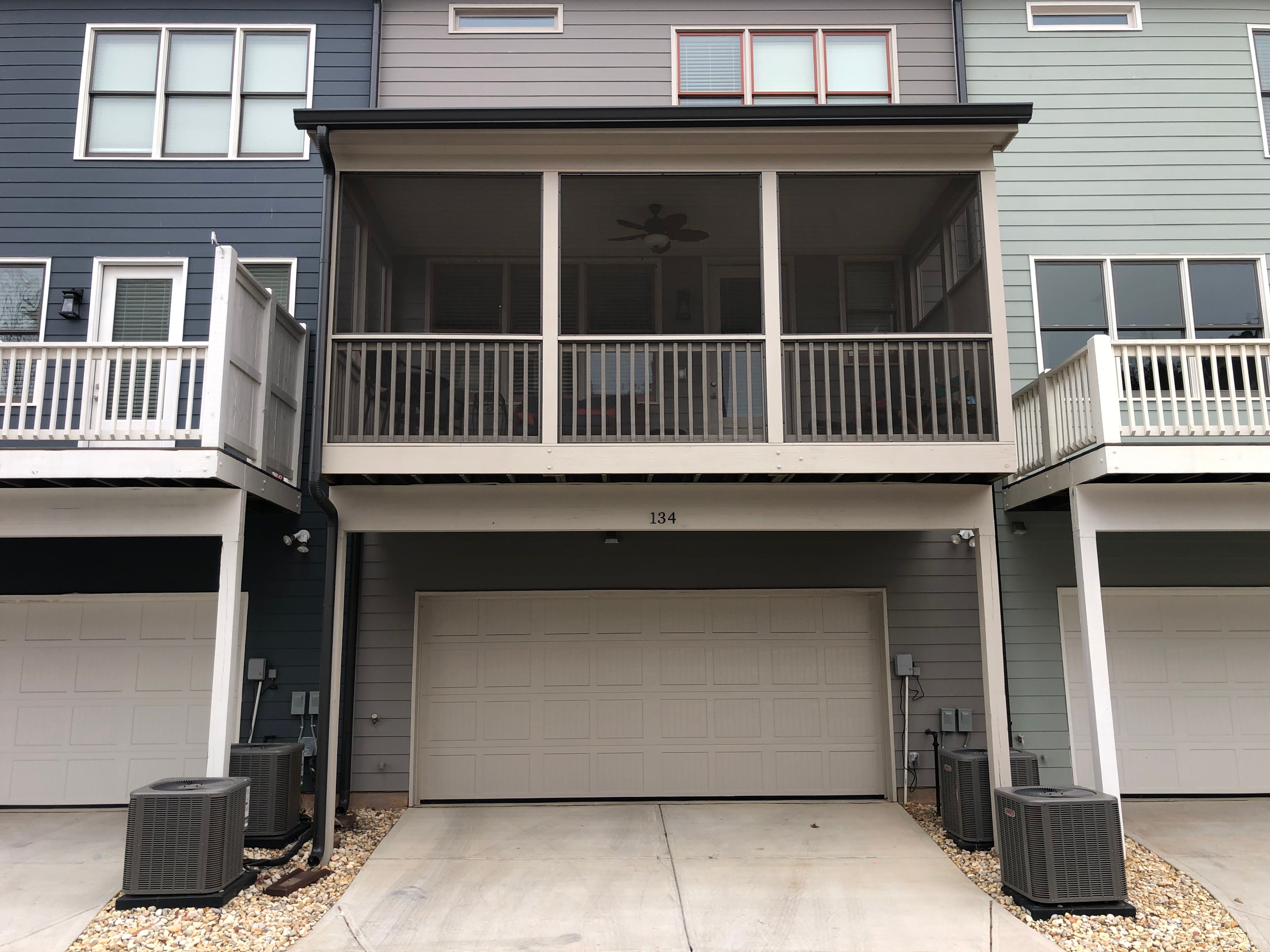 Second-Story Screened-In Porch Construction for Woodstock Townhome by Swift Home Renovations