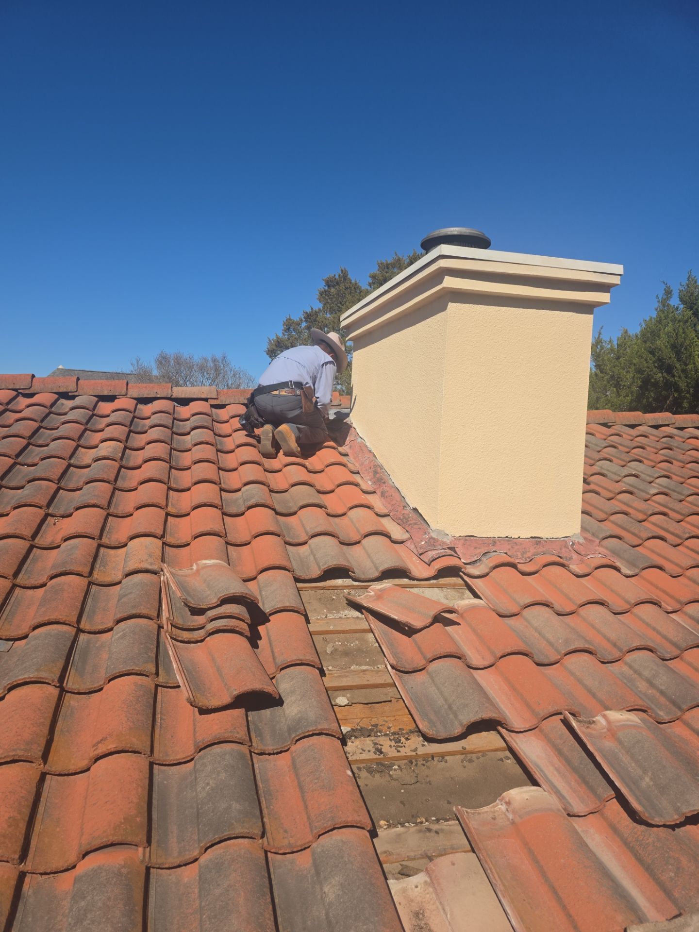 Specializing in tile roof repairs by REPS Austin Area Roofer
