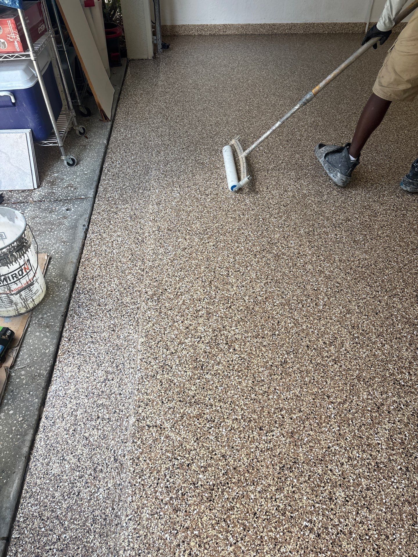 Garage Floor Coating using Outback Flake by Performance Floors & Coating