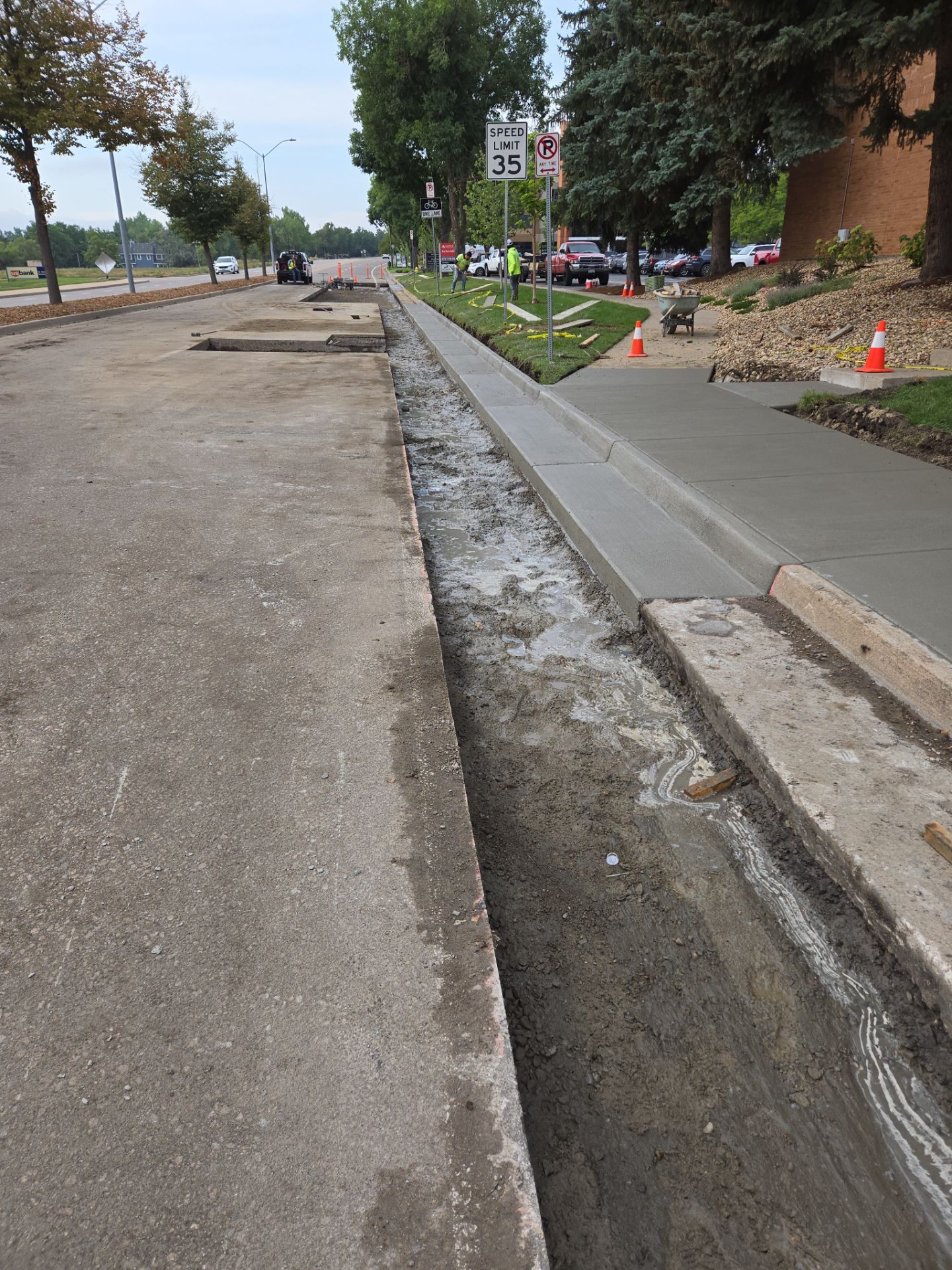 Right of Way work on JFK Blvd in Fort Collins by  Center Line Concrete