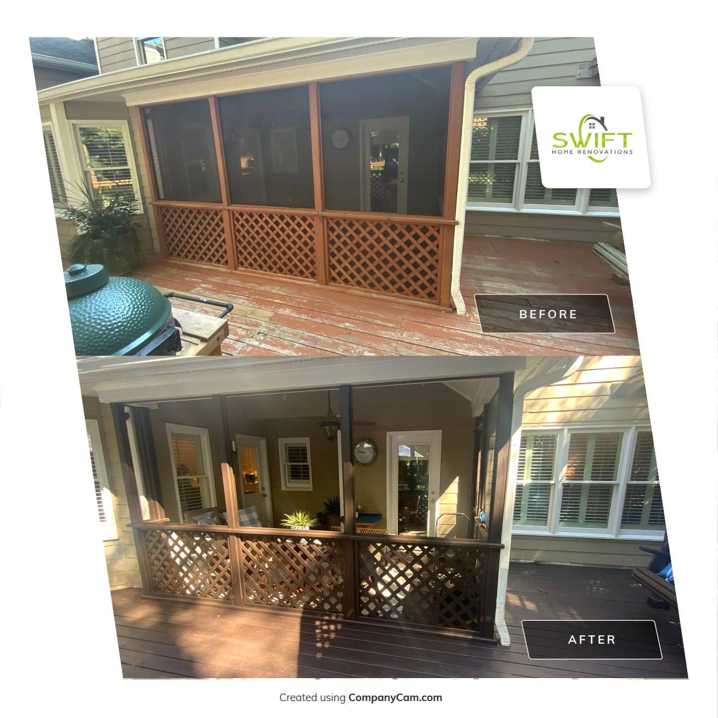 Comprehensive Deck and Screened Porch Staining in Marietta by Swift Home Renovations