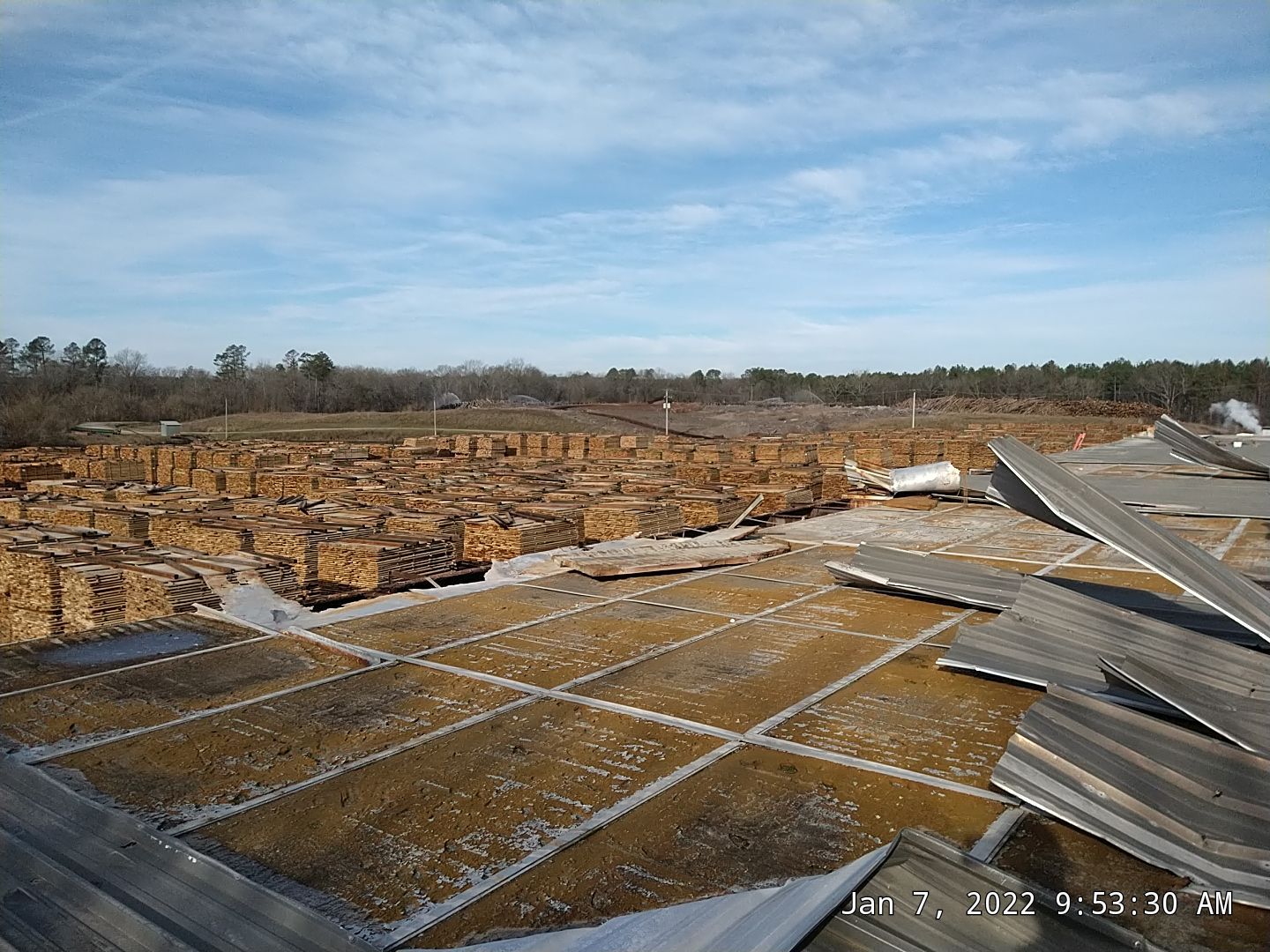 Commercial Roofing Installation using Aluminum Roofing panels by Hostetler Roofing