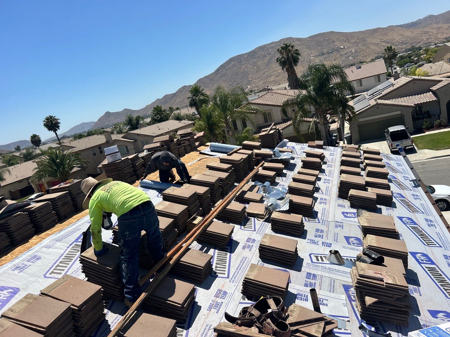 Complete Concrete Tile Roof Replacement and Solar Integration in San Jacinto by Reliable Roofing San Diego Inc.