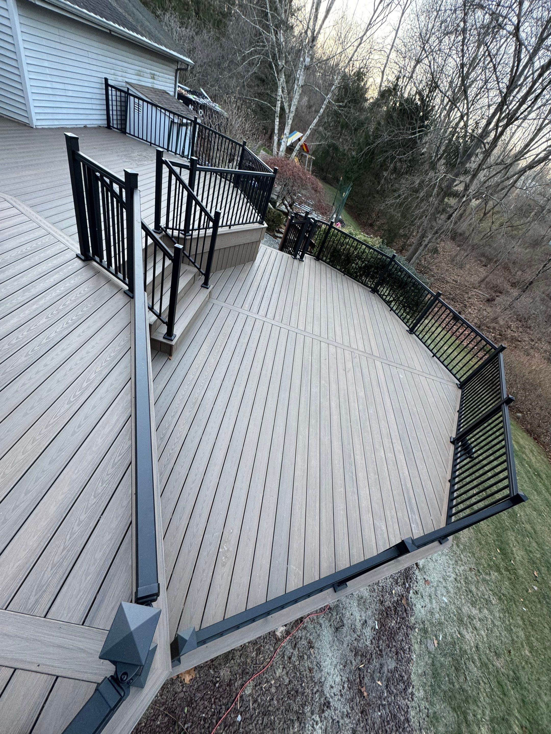 New Deck using Deckorators  decking and vinyl railings by deck guardian