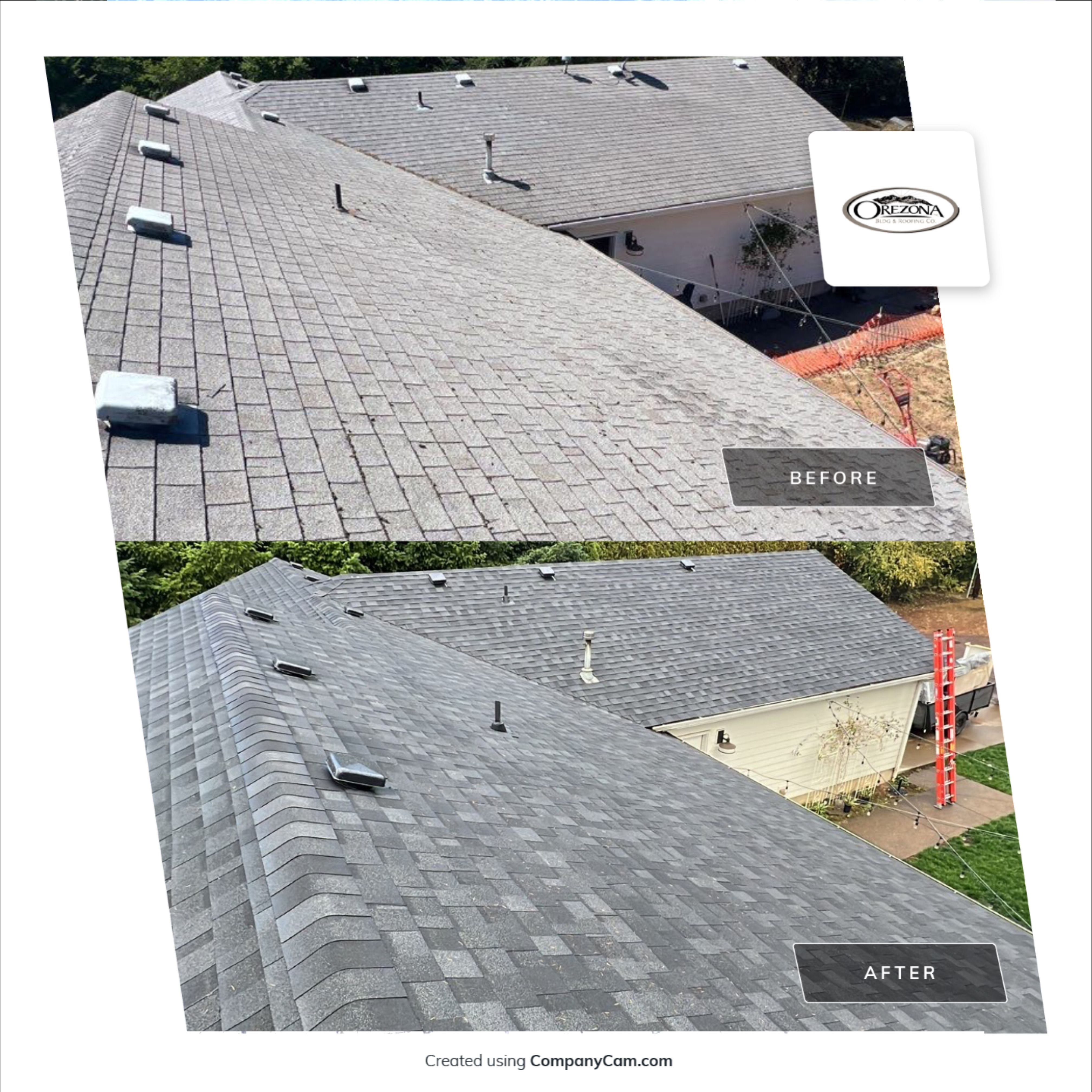 Residential Roofing Installation using IKO Dynasty (Color: Granite Black) by Orezona Building & Roofing Company, Inc.