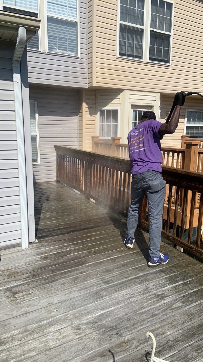 Deck Refinishing using Powerwasher by A1 NERDY HOMES LLC