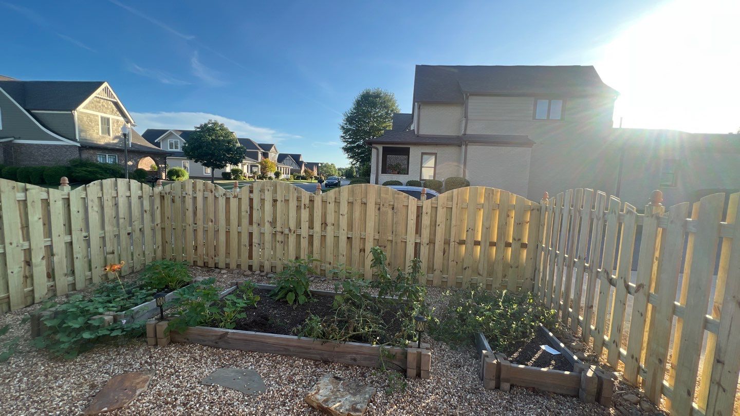 Chase Lake - Arched Shadowbox Fence by Pillar and Pine