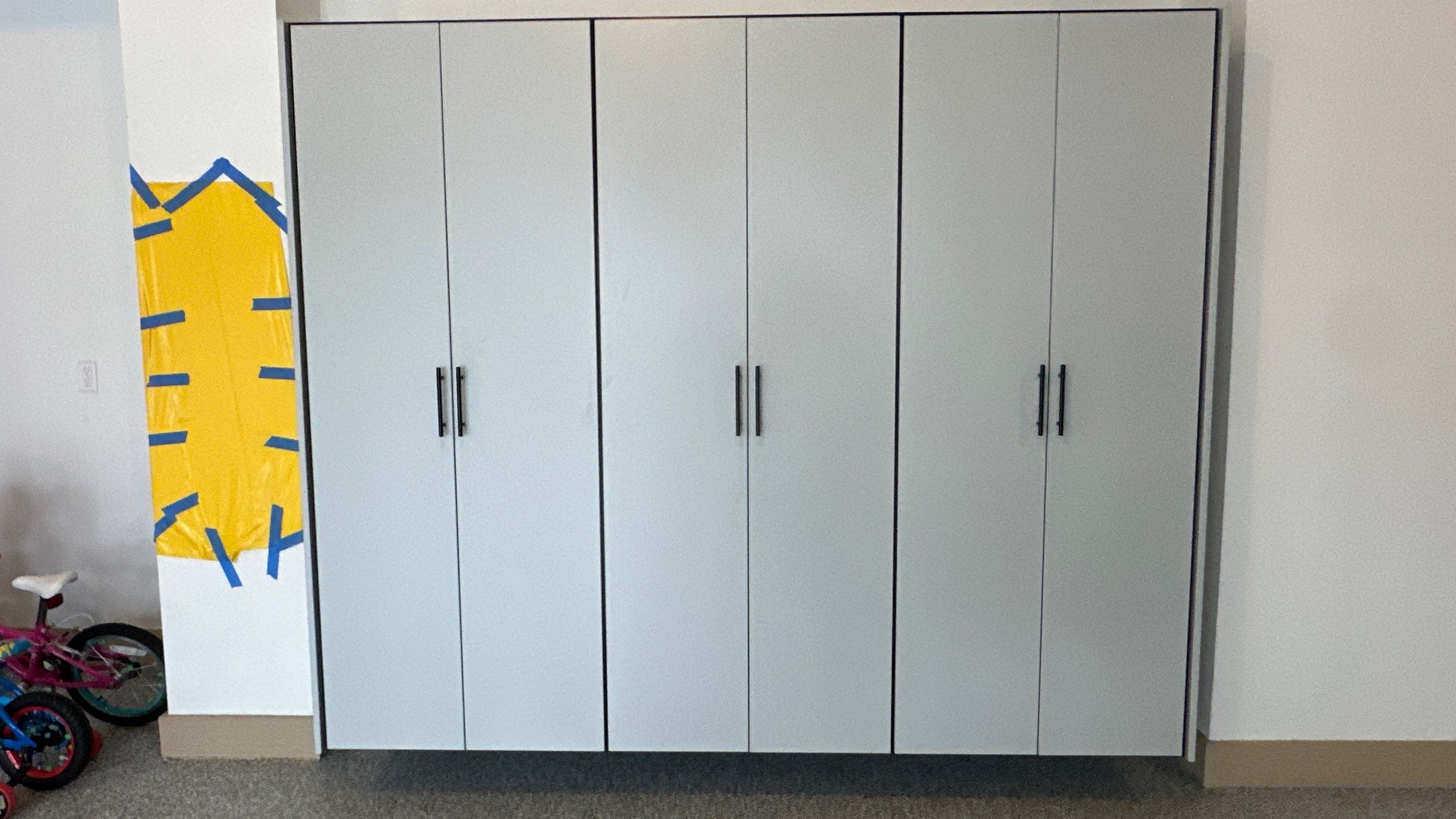 Carly U chose platinum powder coating for her cabinets by Banner Garage